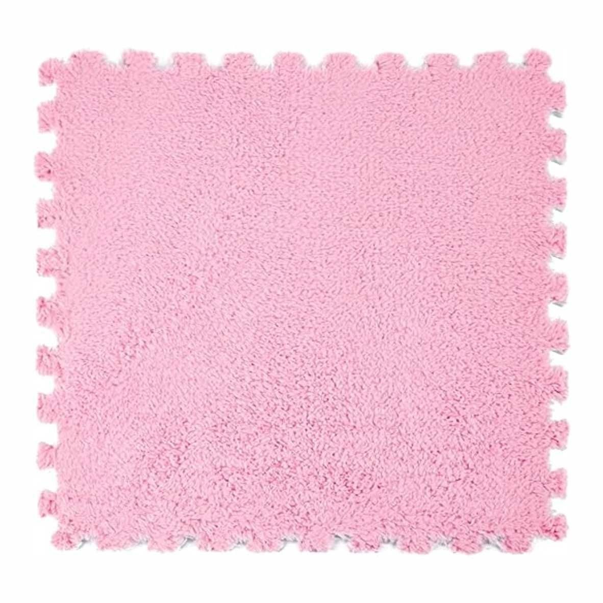 10-Piece Interlocking Puzzle Door Mat Set - Pink variant image 2