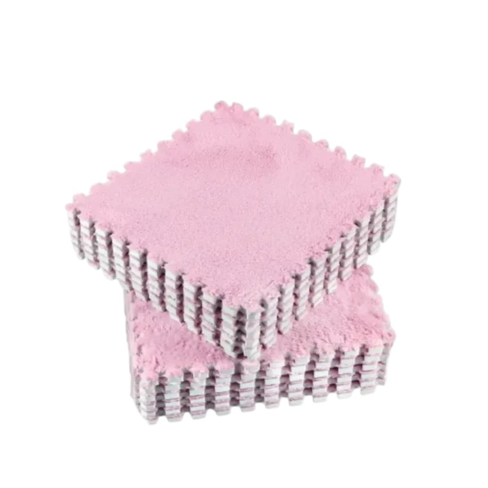 10-Piece Interlocking Puzzle Door Mat Set - Pink