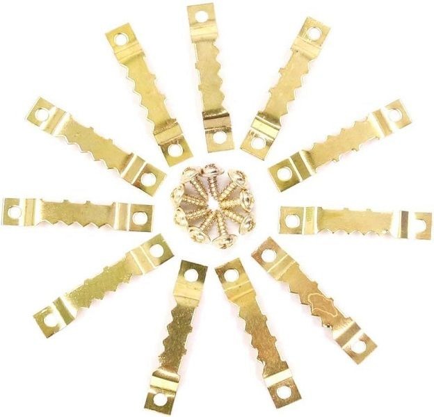 100pcs Gold Picture Frame Hanging Hook Kit