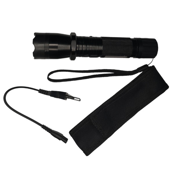 1101 Rechargeable Strong-Light Flashlight – Black