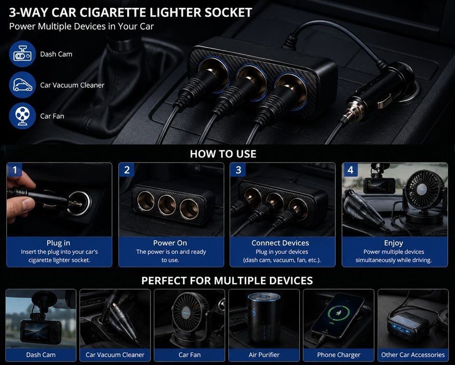 120W Dual USB-C Car Power Adapter Splitter variant image 6