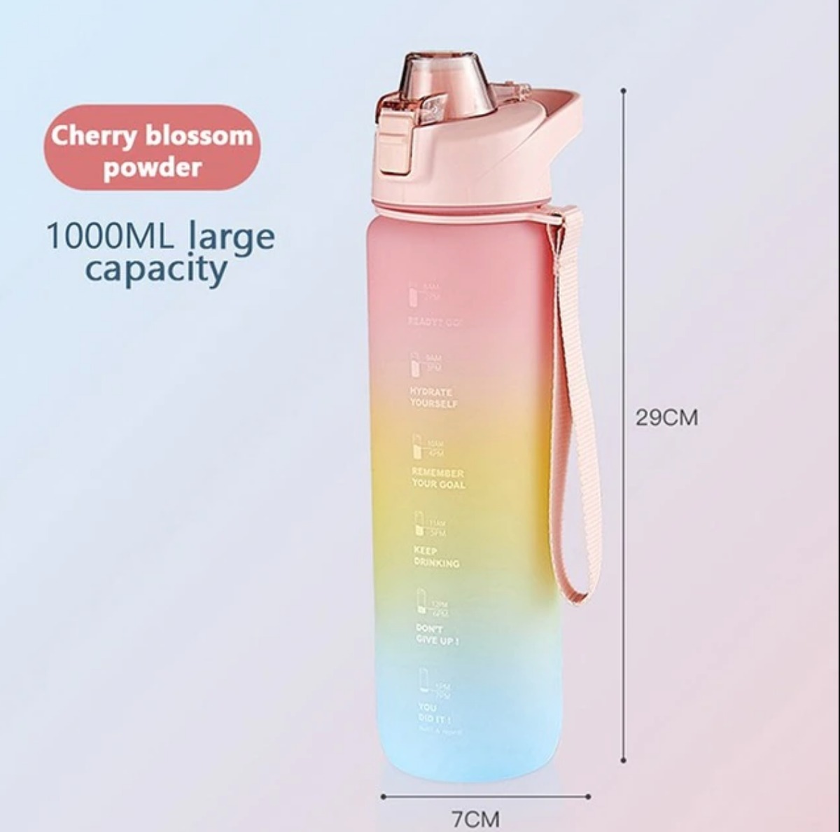 1L Motivational Fitness Water Bottle – Leakproof & BPA Free variant image 2