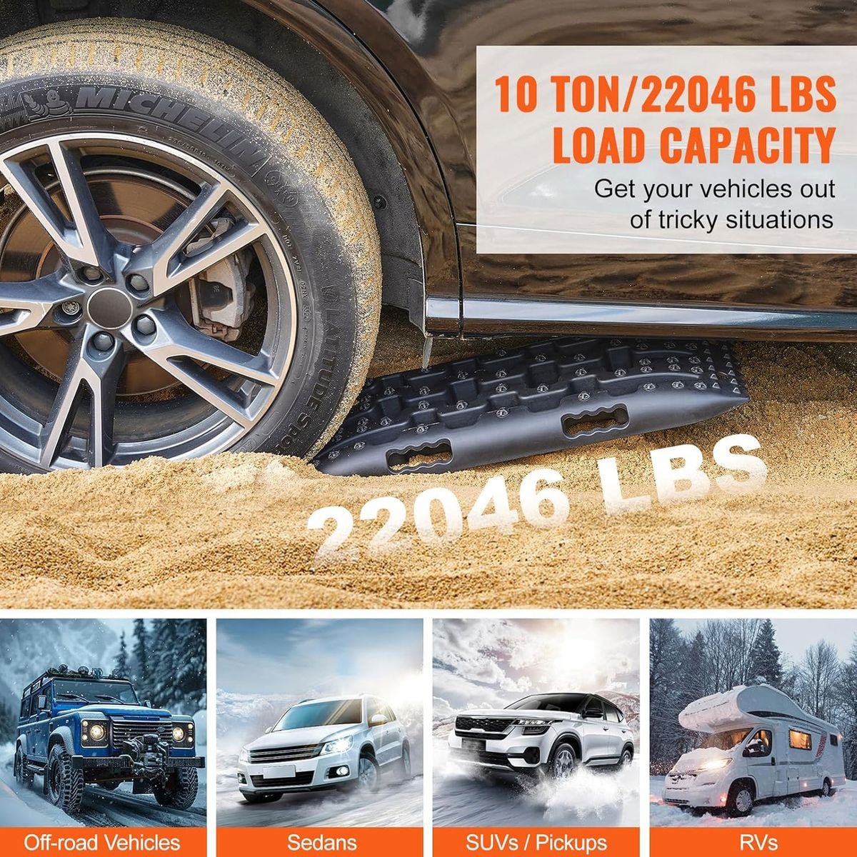 2-Pack Heavy-Duty Off-Road Recovery Traction Boards for Mud, Sand & Snow variant image 3