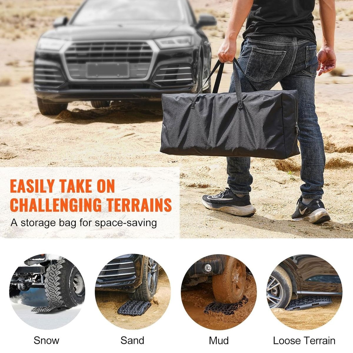 2-Pack Heavy-Duty Off-Road Recovery Traction Boards for Mud, Sand & Snow variant image 4