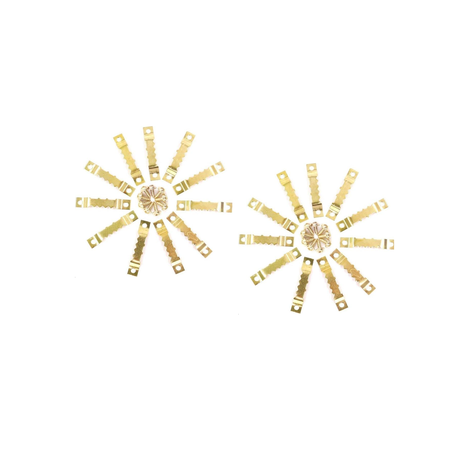200 Pieces Serrated Picture Frame Double Hole Hanging Clip with Screw Gold