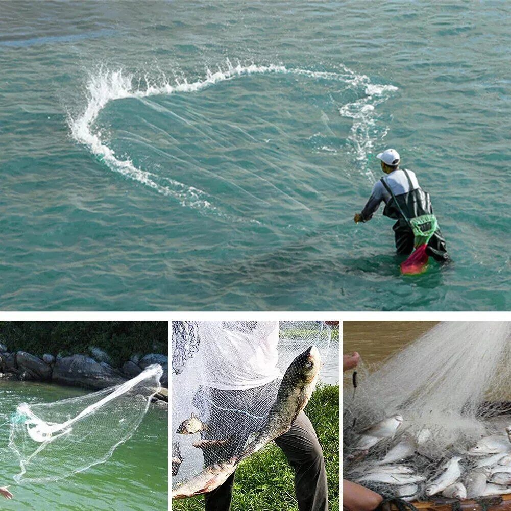 240cm Easy Throw Hand Cast Fishing Net variant image 3