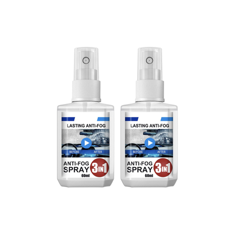 3-In-1 Anti-Fog Glass Spray For Cars - 2 Pack