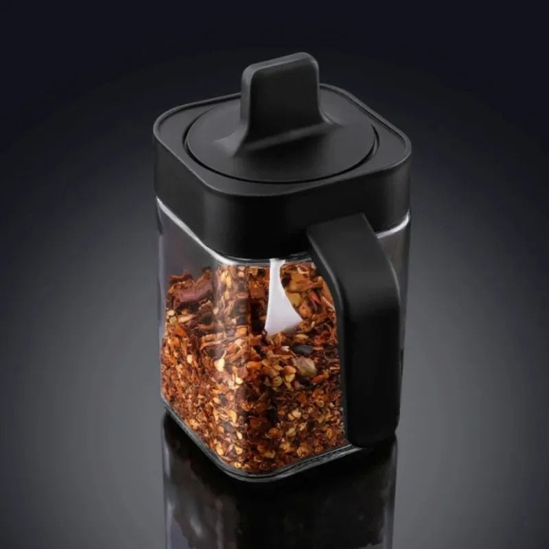 3-Piece Glass Spice Jar Set with Spoons & Non-Slip Base variant image 6