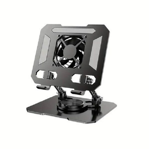 360° Rotating Tablet Desk Stand with USB Cooling Fan