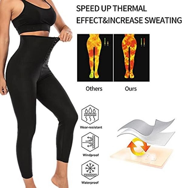 3XL High Waist Slimming Sweat Shapewear Workout Shorts variant image 3