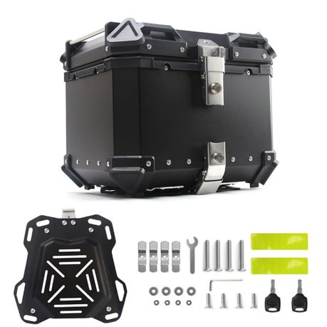 45L Motorcycle Top Case Aluminum Trunk Tour Tail Box with Security Lock