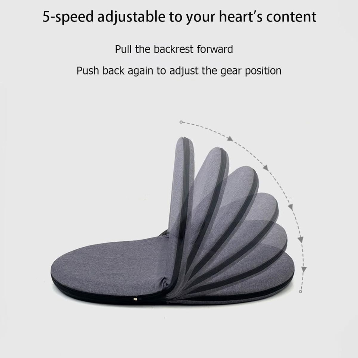 5-Level Adjustable Backrest Support Chair – Grey variant image 5