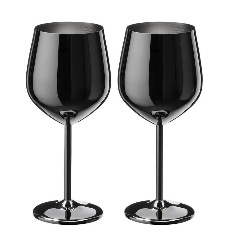 500ml Stainless Steel Wine Glass - Black