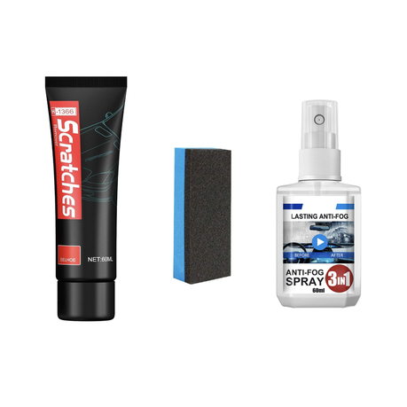 60ML Car Scratch Remover With 60ML 3-In-1 Car Glass Anti-Fog Spray