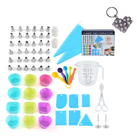 63 Piece Cake Decorator Tools and a Handmade Key Ring