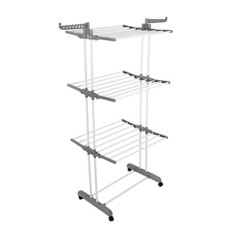 67.7 Inch Height 3 Tier Foldable Rolling Clothing Drying Rack