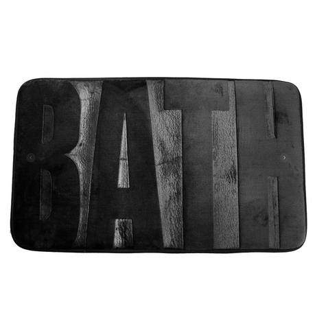 75x45cm Foam Bath Mat - Black