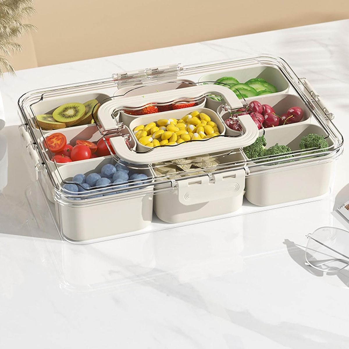 9-Compartment Airtight Snack Storage Container with Lid variant image 3