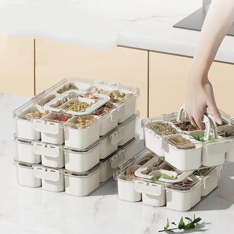 9-Compartment Airtight Snack Storage Container with Lid variant image 6