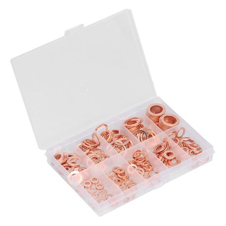 9 Sizes Copper Metric Sealing Flat Washer Assortment Kit 200 Piece