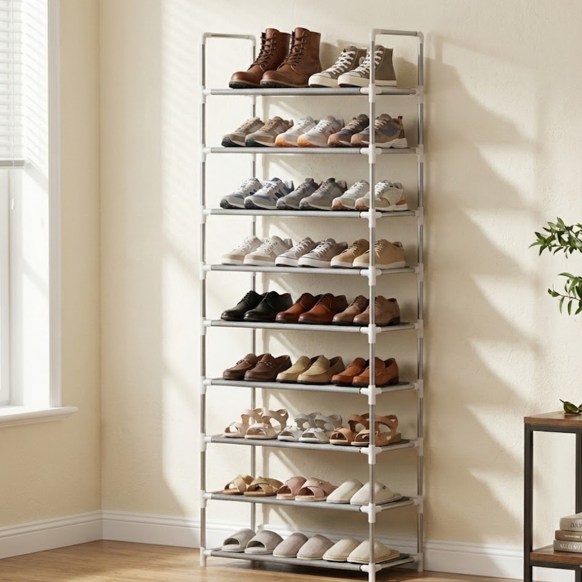 9-Tier Metal Shoe Rack Organizer - Space Saving Storage Shelf-158cm x 60cm variant image 2