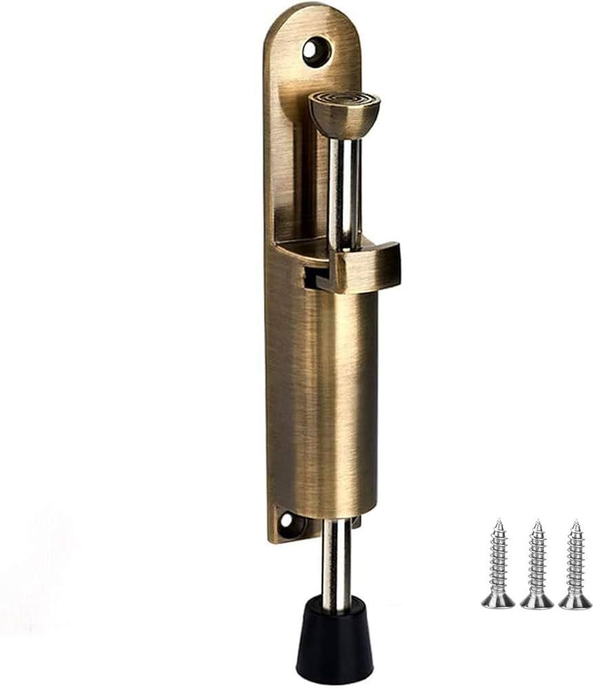 Adjustable Heavy-Duty Floor Door Stopper Lock – Gold
