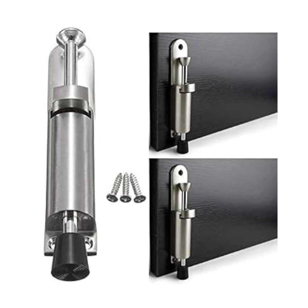 Adjustable Heavy-Duty Floor Door Stopper Lock – Silver variant image 3