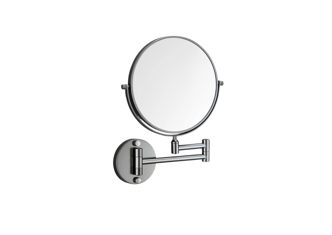 Adjustable Wall Mounted Makeup Mirror with Double-Sided 1X/3X Magnifying Glass