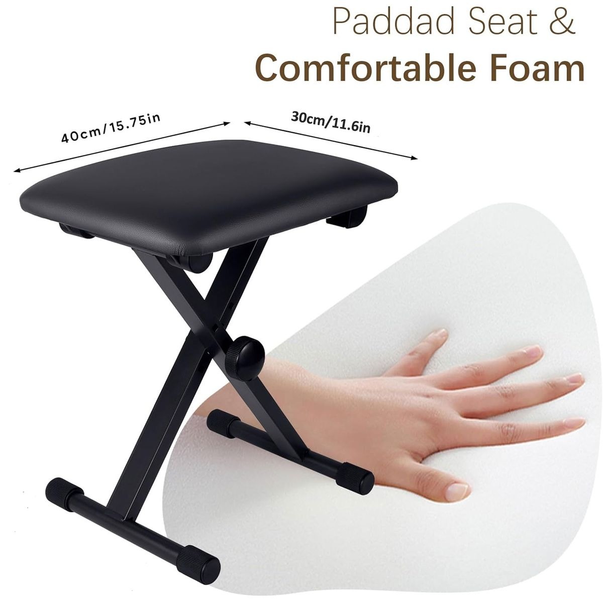Adjustable X-Style Keyboard Stool – Black variant image 3