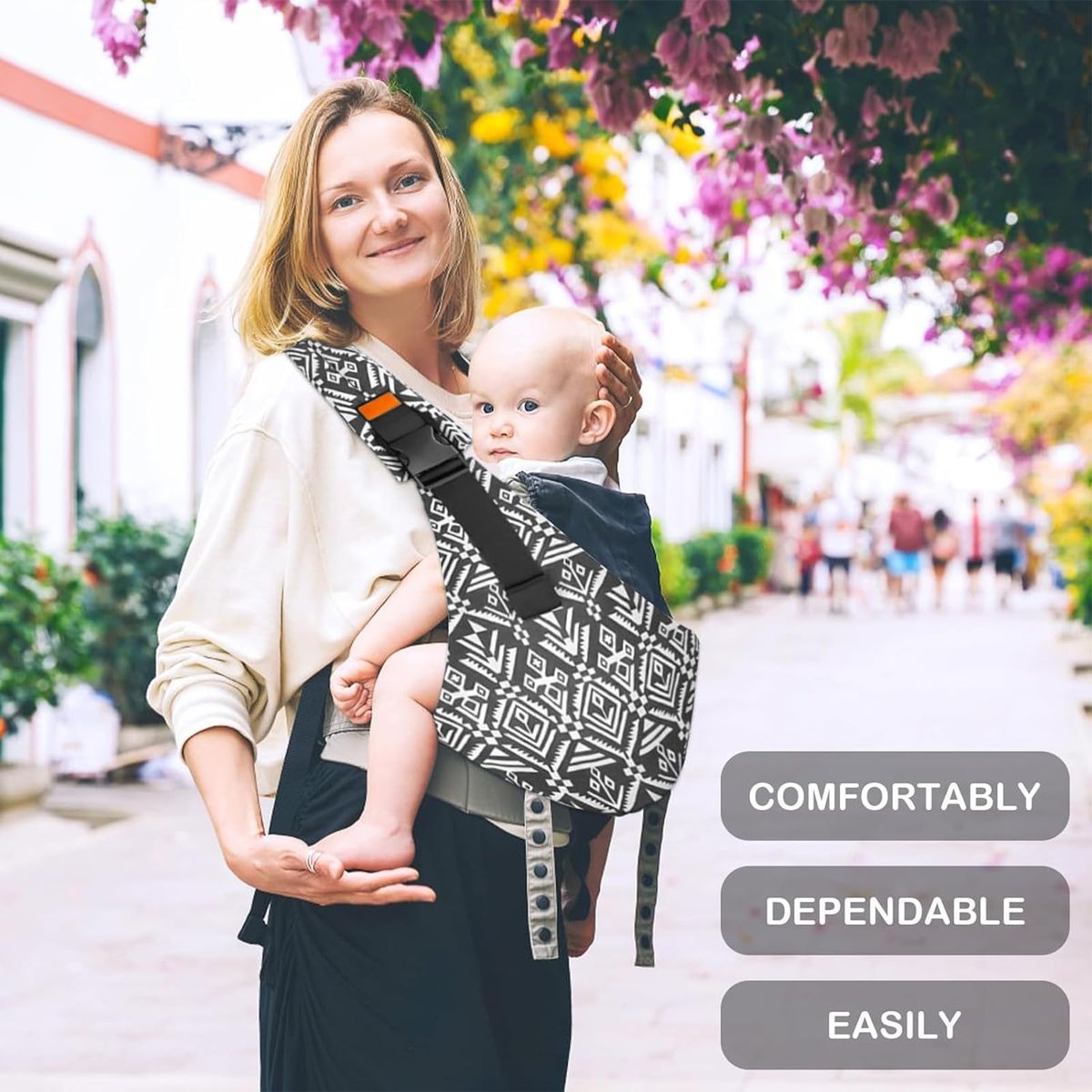 Black Baby Sling Carrier – Newborn & Toddler Wrap variant image 5