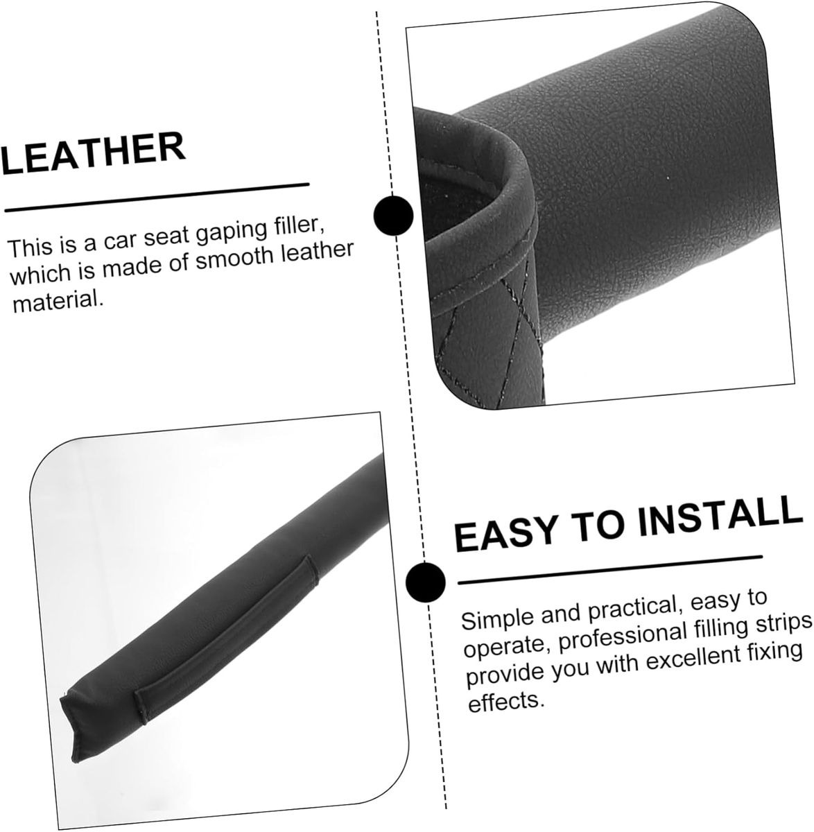 Black Car Seat Gap Filler – Right Side Organizer variant image 2