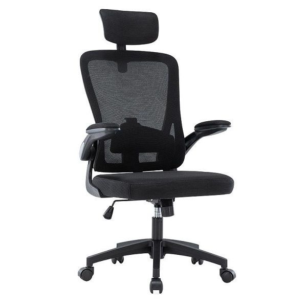 Black Height-Adjustable Swivel Office Chair