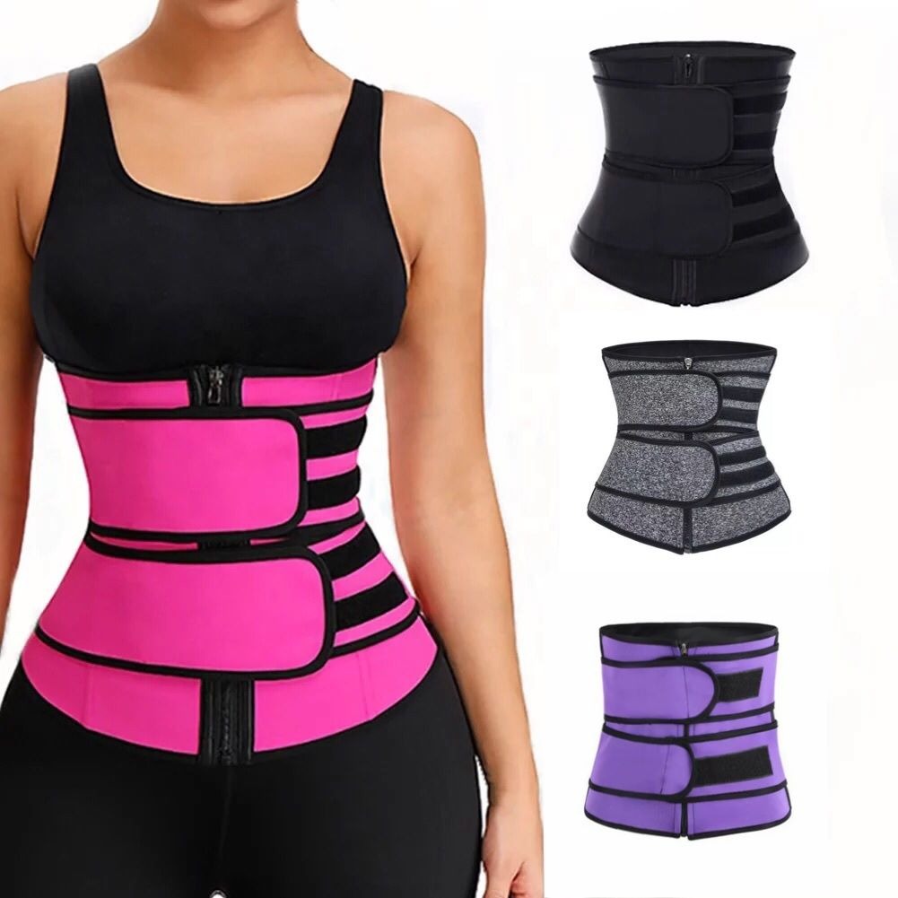 Black High-Compression Corset Waist Trimmer with Zipper (2XL) variant image 4