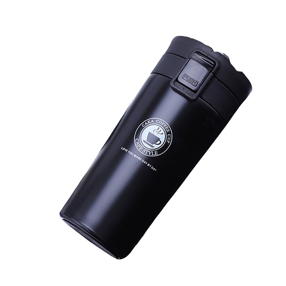 Black Vacuum Insulated Stainless Steel Travel Cup Flask
