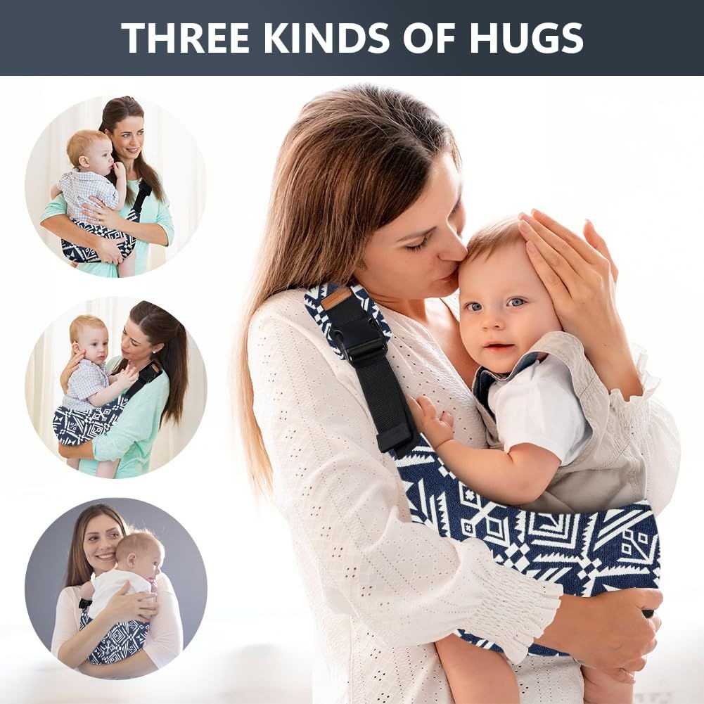 Blue Baby Sling Carrier – Newborn & Toddler Wrap variant image 2