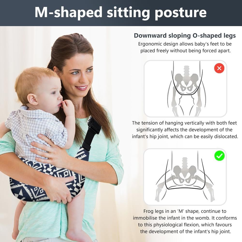 Blue Baby Sling Carrier – Newborn & Toddler Wrap variant image 3
