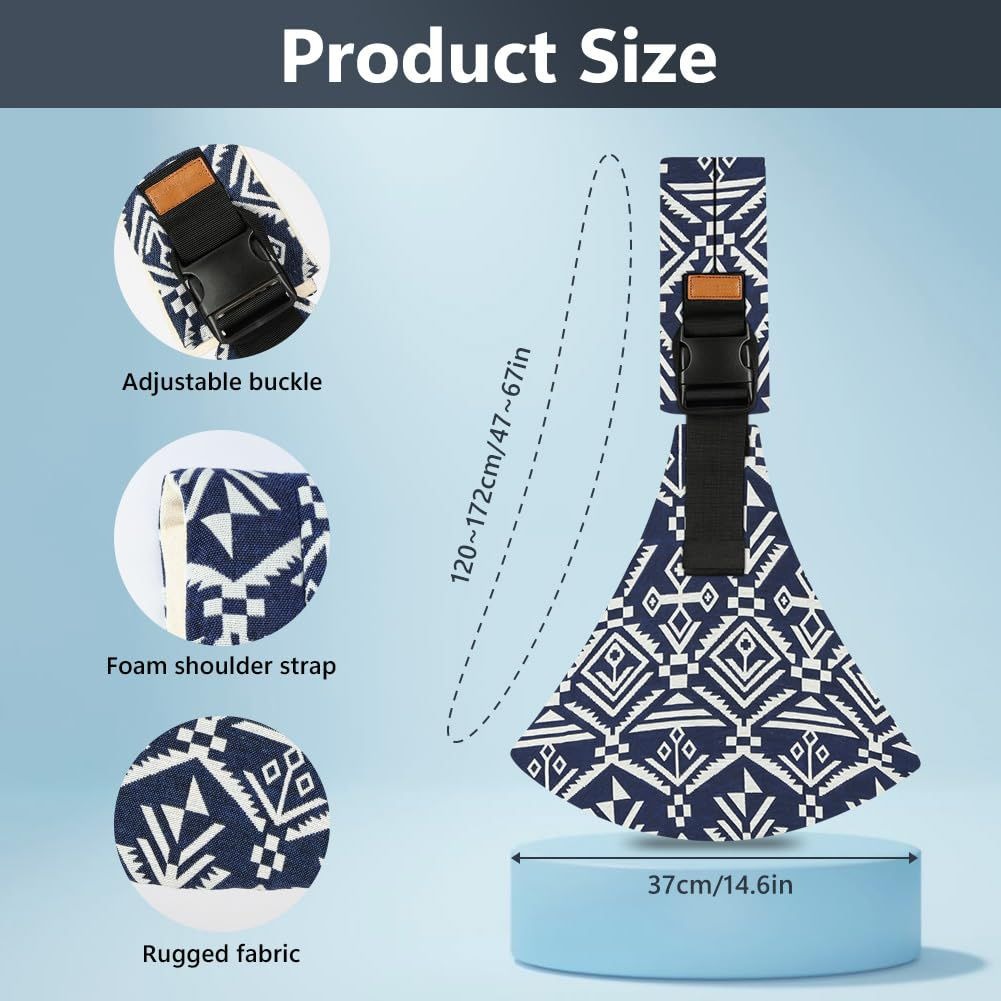 Blue Baby Sling Carrier – Newborn & Toddler Wrap variant image 7