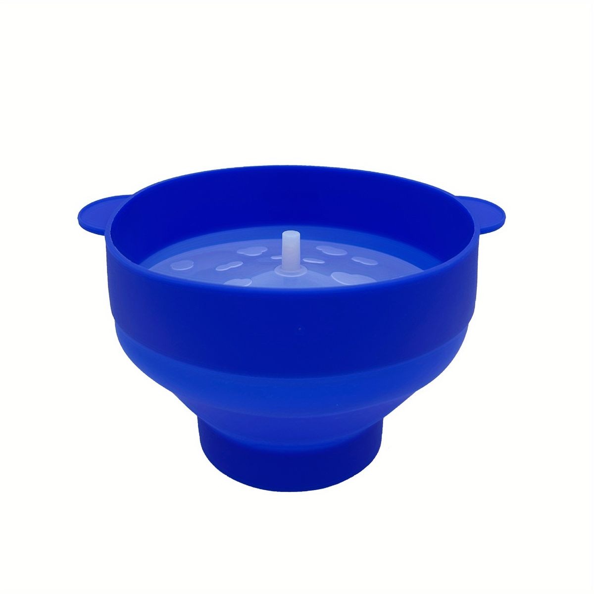 Blue Collapsible Silicone Microwave Popcorn Maker with Lid