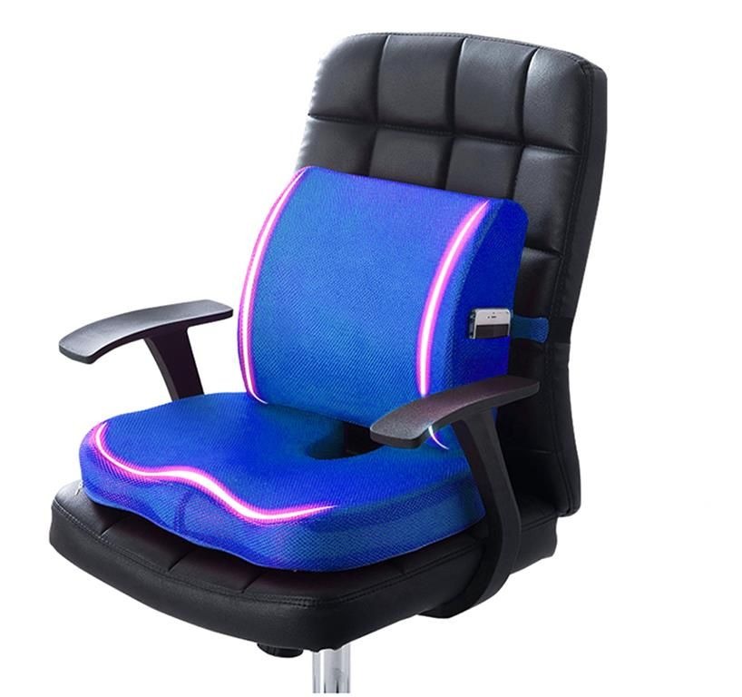 Blue Memory Foam Seat Cushion & Lumbar Back Support Set variant image 2