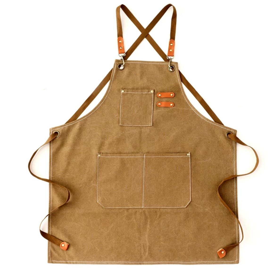 Brown Cross-Back Cooking & Work Apron