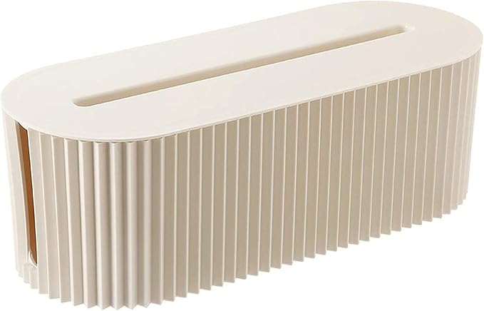 Cable Management Box – Plastic Cord Organizer & Power Strip Cover for Wires and Cables