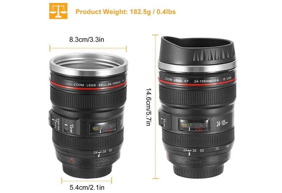 Camera Lens Cup Coffee Travel Mug variant image 4