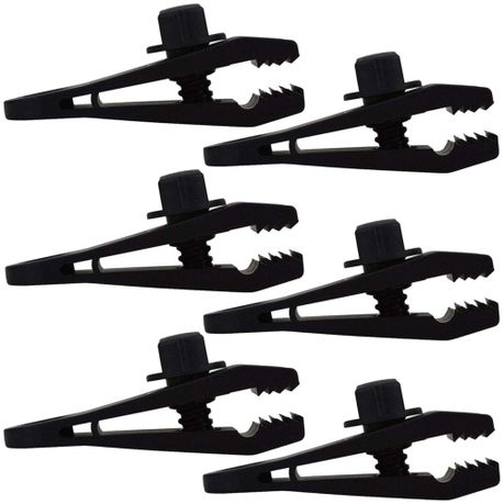 Camping Multi-Use Tent Tarpaulin Canopy Locking Clamp Clip Set Of 6 (8x3cm)