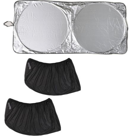 Car Window Shade Sock Side Window Sox + Windscreen Sun Shade Visor - Round