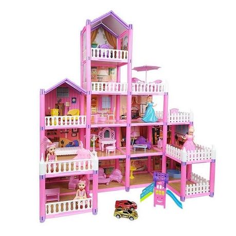 Charming Princess Castle Dollhouse - Multicolored ABS Resin Villa