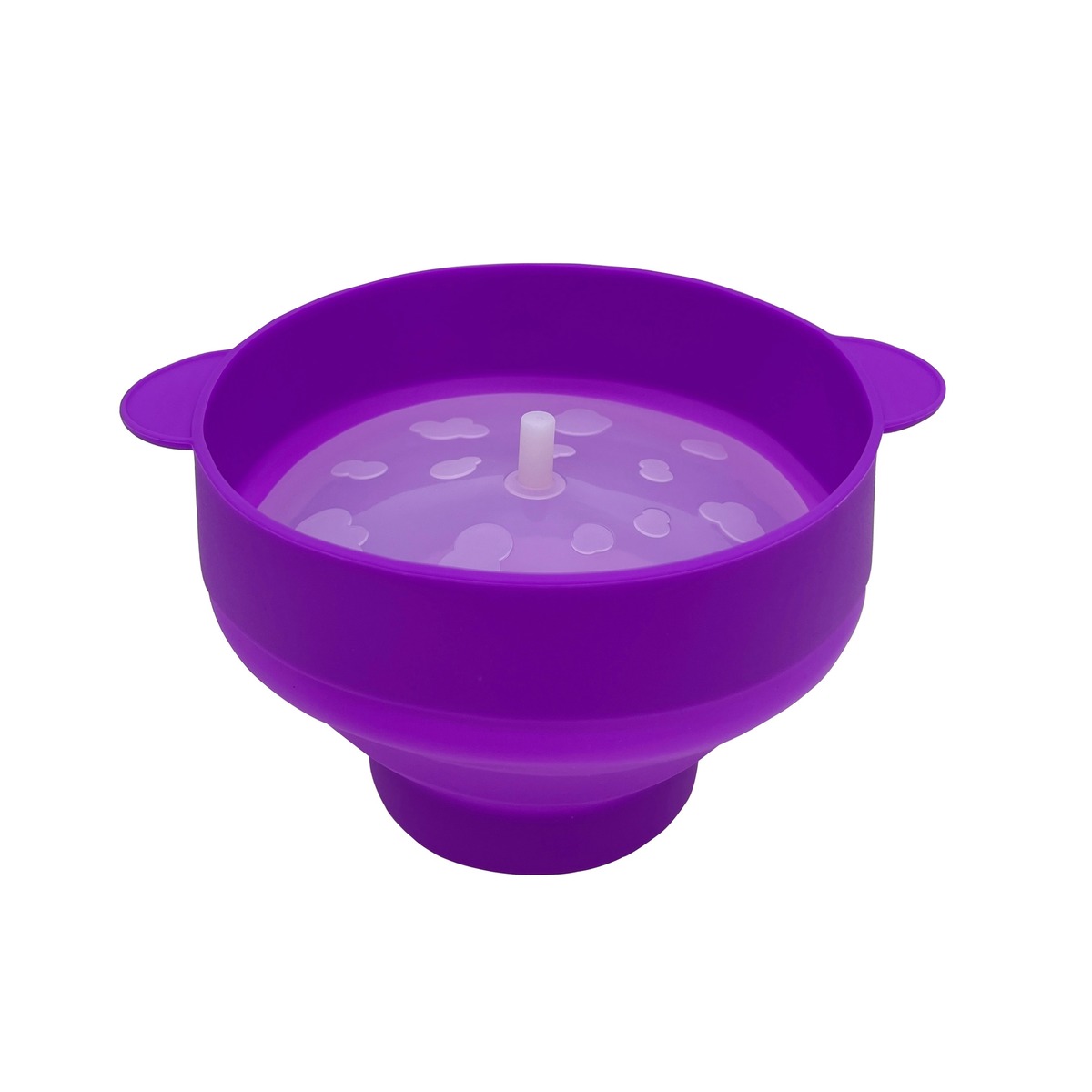 Collapsible Silicone Microwave Popcorn Popper with Lid – Purple