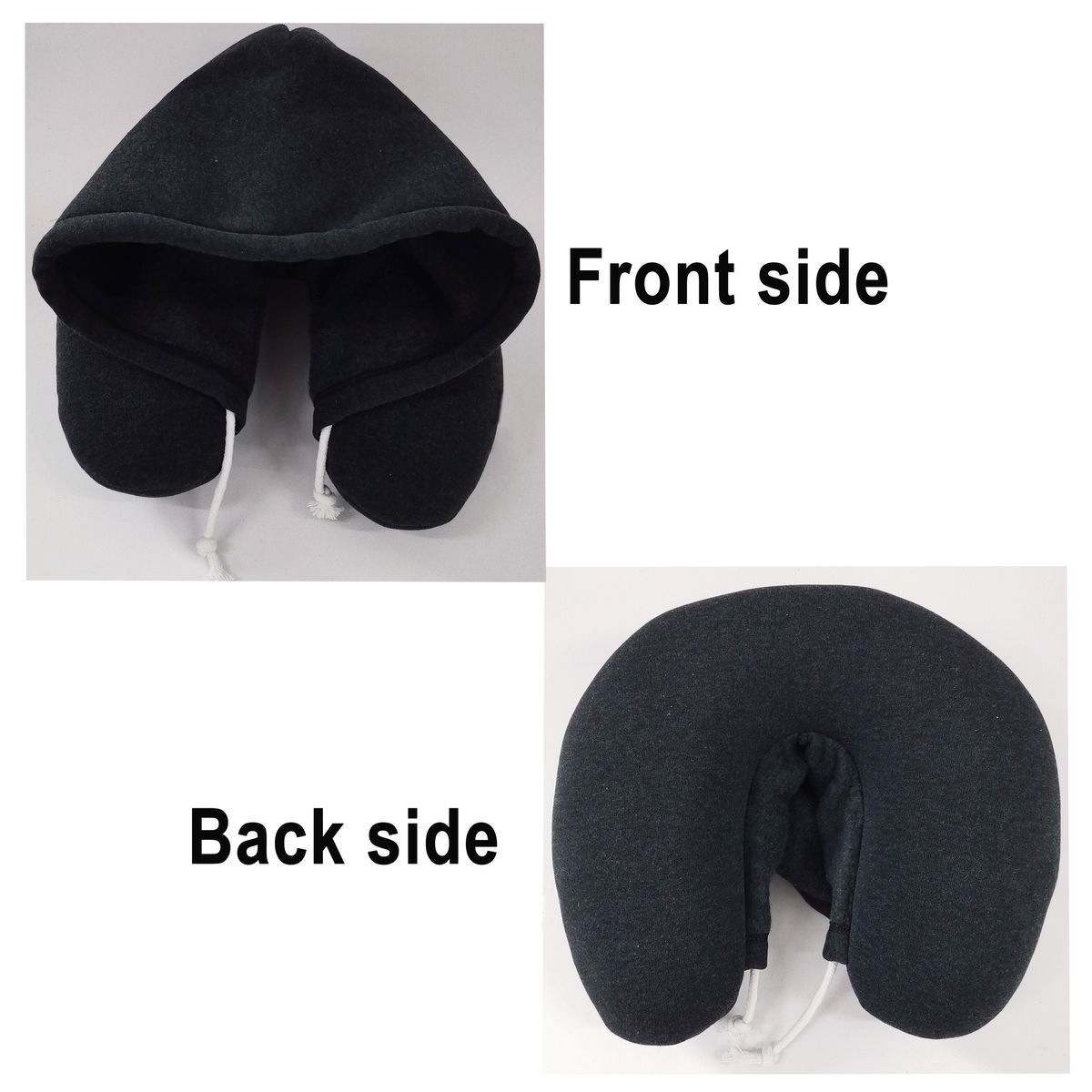 Compact Head & Neck Support Travel Pillow for Sleeping Rest - Black variant image 2