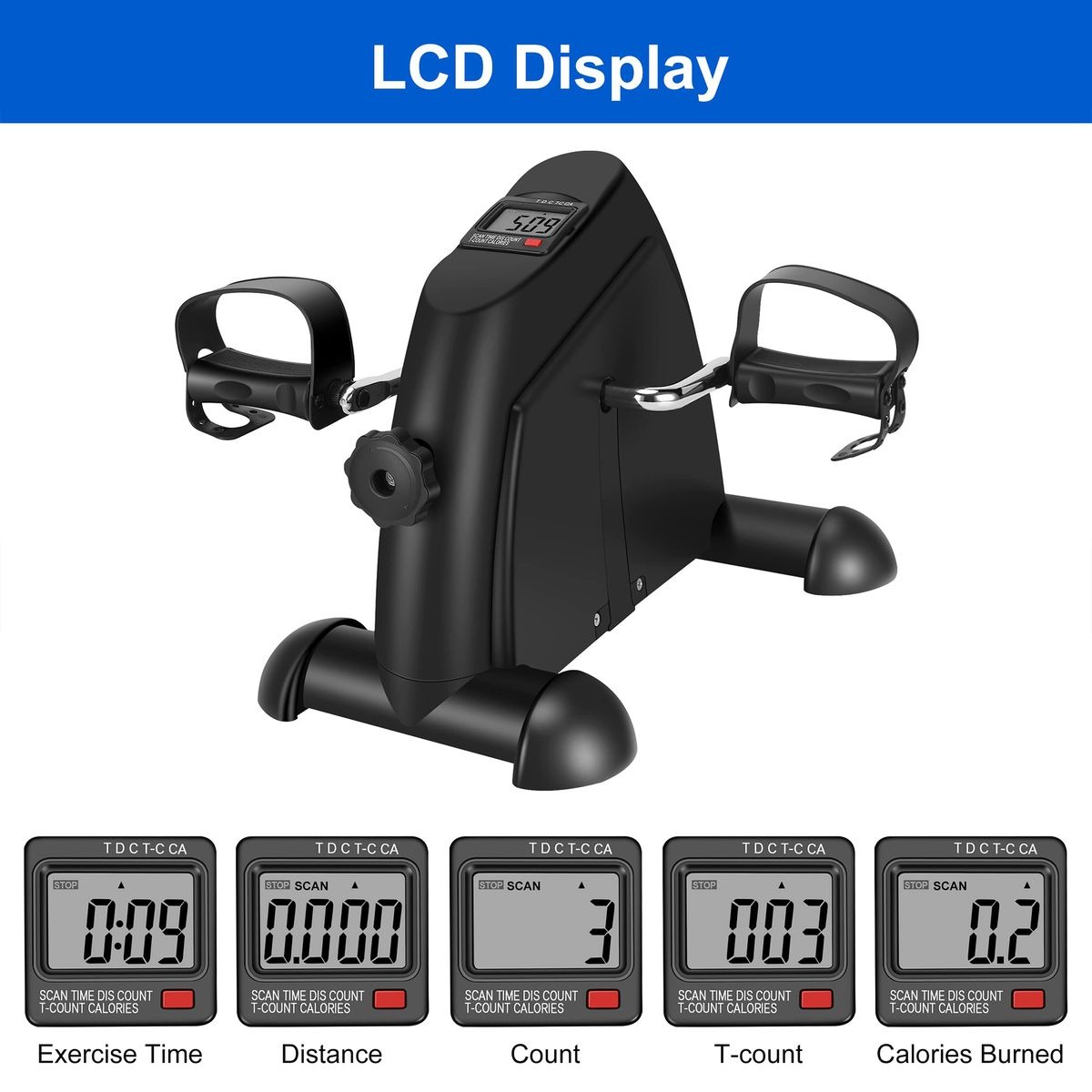 Compact Mini Exercise Pedal Bike for Arms & Legs – Black variant image 4