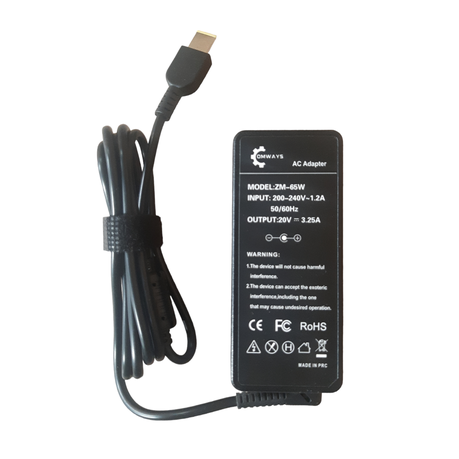 Comways - Replacement Charger For Lenovo 65W 20V 3.25A - ( USB PIN )