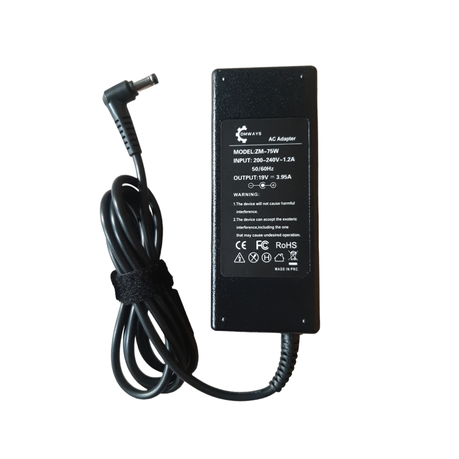 Comways - Replacement Charger For Toshiba 19V 3.95A - 75W (5.5mm X 2.5mm)